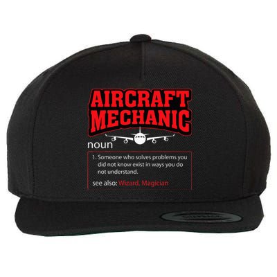 Aircraft Mechanic Definition Airplane Mechanic Wool Snapback Cap