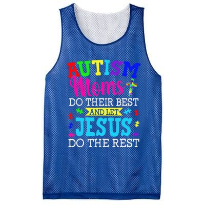 Autism Moms Do Their Best And Let Jesus Do The Rest Mesh Reversible Basketball Jersey Tank