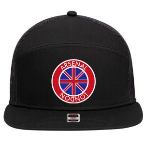 Arsenal Medallion Design 7 Panel Mesh Trucker Snapback Hat