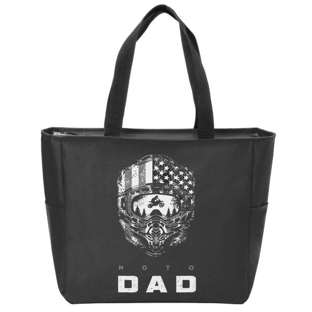 American Motocross Dad Dirt Bike Apparel Motocross Zip Tote Bag