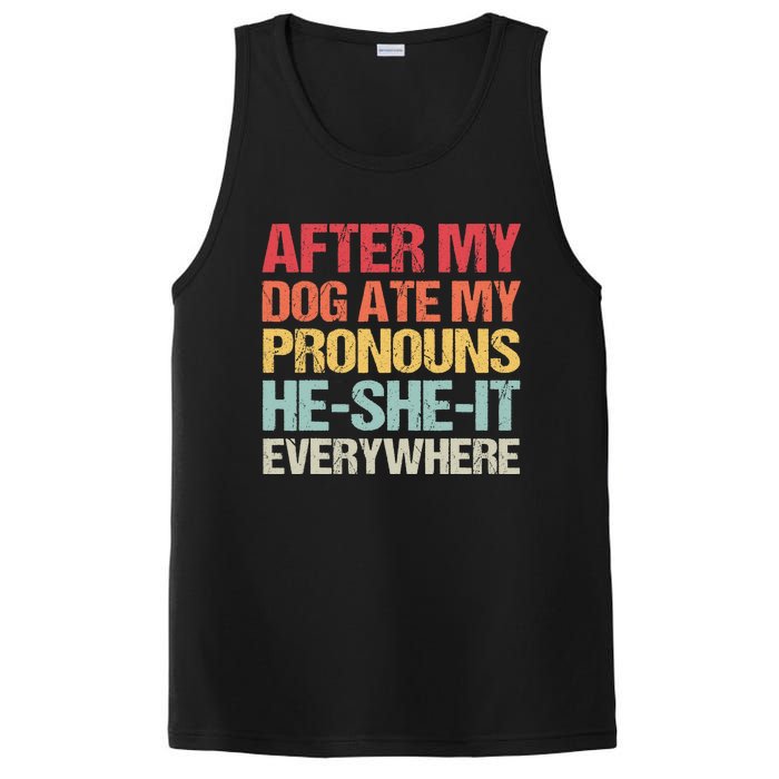 After My Dog Ate My Pronouns HeSheIt Everywhere Funny Dog PosiCharge Competitor Tank