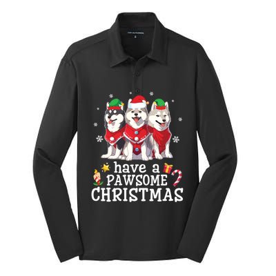 Alaskan Malamute Dogs Merry Mom Dad Have A Pawsome Christmas Gift Silk Touch Performance Long Sleeve Polo