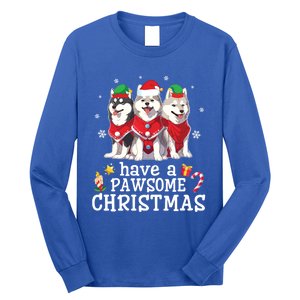 Alaskan Malamute Dogs Merry Mom Dad Have A Pawsome Christmas Gift Long Sleeve Shirt