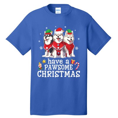 Alaskan Malamute Dogs Merry Mom Dad Have A Pawsome Christmas Gift Tall T-Shirt