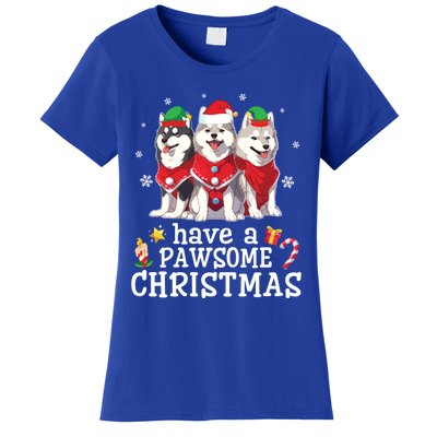 Alaskan Malamute Dogs Merry Mom Dad Have A Pawsome Christmas Gift Women's T-Shirt