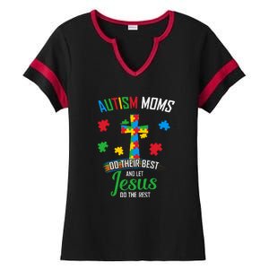 Autism Mom Do Their Best Jesus Do Rest Cross Puzzle Mother's Day Autism Awarenes Ladies Halftime Notch Neck Tee