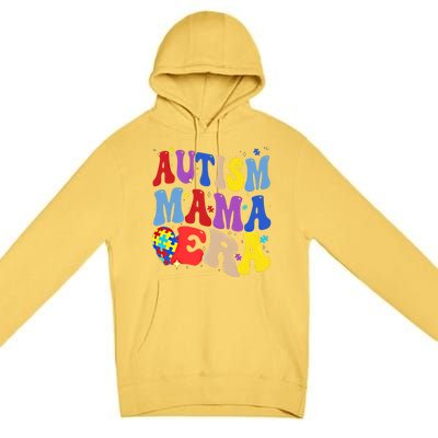 Autism Mama Era Groovy Autism Mom Mothers Day Great Gift Premium Pullover Hoodie