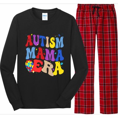 Autism Mama Era Groovy Autism Mom Mothers Day Great Gift Long Sleeve Pajama Set