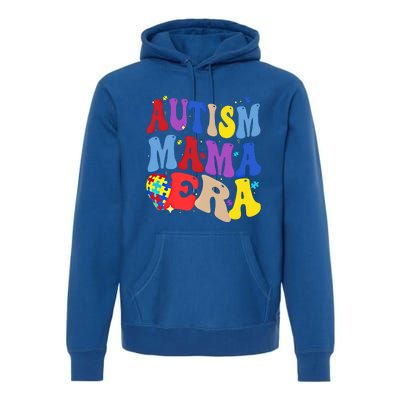 Autism Mama Era Groovy Autism Mom Mothers Day Great Gift Premium Hoodie