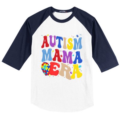 Autism Mama Era Groovy Autism Mom Mothers Day Great Gift Baseball Sleeve Shirt