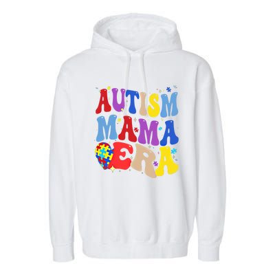 Autism Mama Era Groovy Autism Mom Mothers Day Great Gift Garment-Dyed Fleece Hoodie