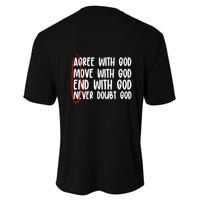 Agree Move End With God Never Doubt Amen God Front Back Youth Performance Sprint T-Shirt
