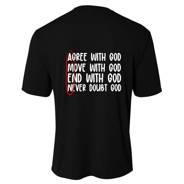 Agree Move End With God Never Doubt Amen God Front Back Youth Performance Sprint T-Shirt