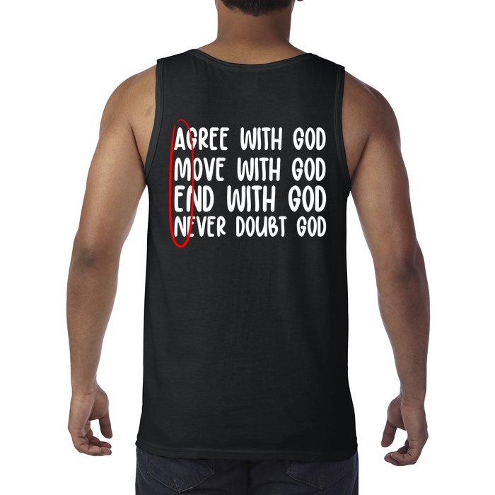 Agree Move End With God Never Doubt Amen God Front Back Tank Top