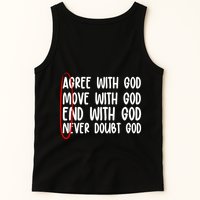 Agree Move End With God Never Doubt Amen God Front Back Tank Top