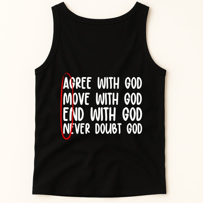Agree Move End With God Never Doubt Amen God Front Back Tank Top