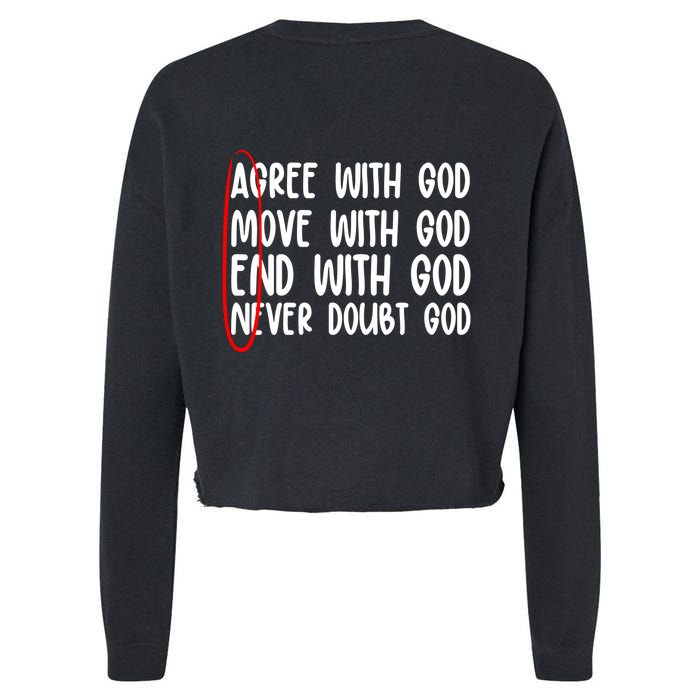 Agree Move End With God Never Doubt Amen God Front Back Cropped Pullover Crew