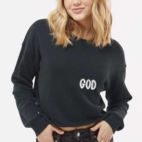 Agree Move End With God Never Doubt Amen God Front Back Cropped Pullover Crew