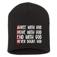 Agree Move End With God Never Doubt Amen God Front Back Short Acrylic Beanie
