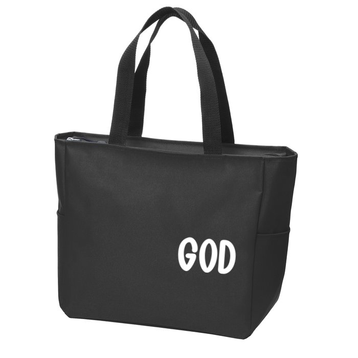 Agree Move End With God Never Doubt Amen God Front Back Zip Tote Bag