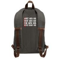 Agree Move End With God Never Doubt Amen God Front Back Cotton Canvas Backpack