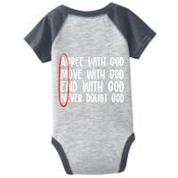 Agree Move End With God Never Doubt Amen God Front Back Infant Baby Jersey Bodysuit