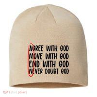 Agree Move End With God Never Doubt Amen God Front Back Sustainable Beanie