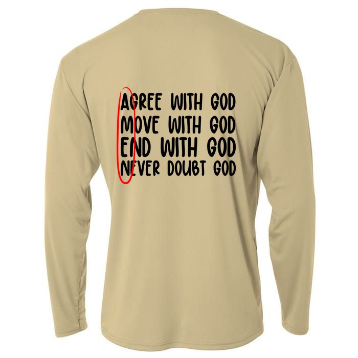 Agree Move End With God Never Doubt Amen God Front Back Cooling Performance Long Sleeve Crew