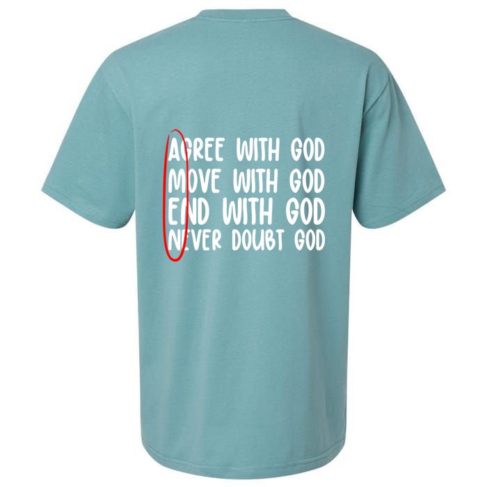 Agree Move End With God Never Doubt Amen God Front Back Sueded Cloud Jersey T-Shirt