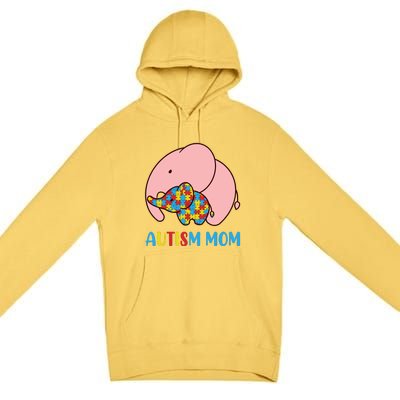 Autism Mom Elephant Autism Awareness Month Gift Premium Pullover Hoodie