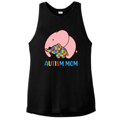 Autism Mom Elephant Autism Awareness Month Gift Ladies PosiCharge Tri-Blend Wicking Tank