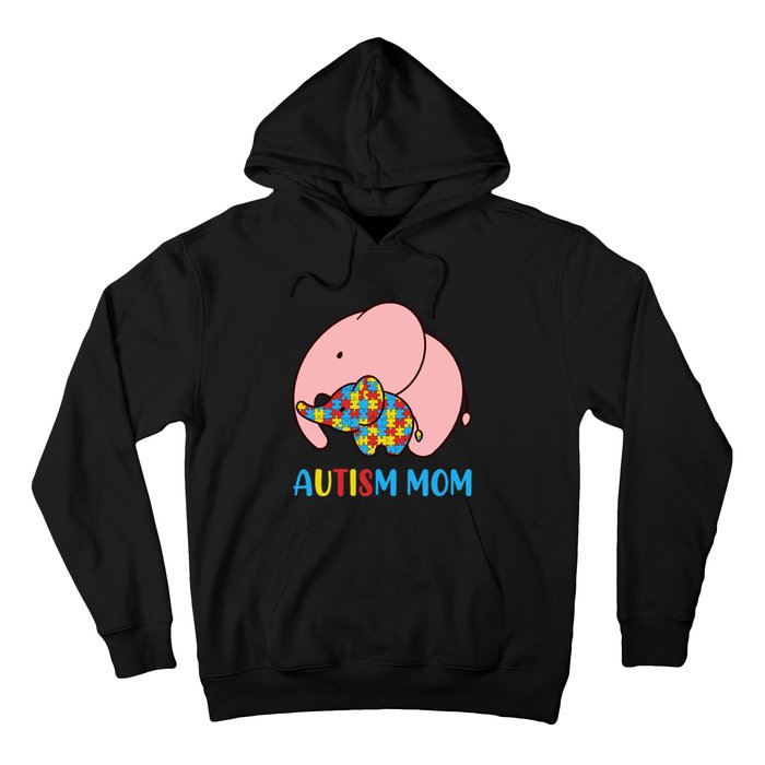 Autism Mom Elephant Autism Awareness Month Gift Hoodie