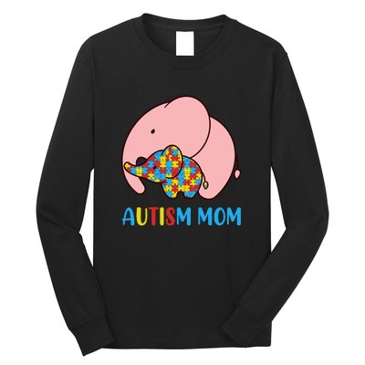 Autism Mom Elephant Autism Awareness Month Gift Long Sleeve Shirt