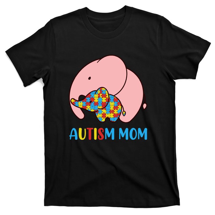 Autism Mom Elephant Autism Awareness Month Gift T-Shirt