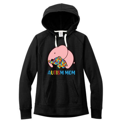 Autism Mom Elephant Autism Awareness Month Gift Women's Fleece Hoodie