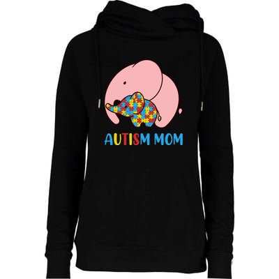 Autism Mom Elephant Autism Awareness Month Gift Womens Funnel Neck Pullover Hood