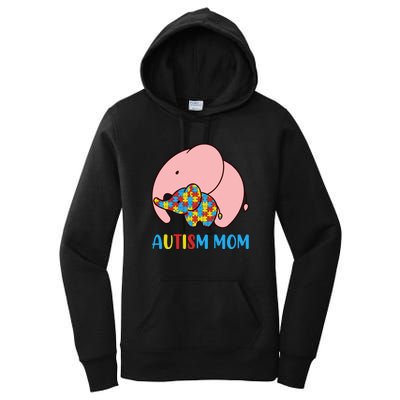 Autism Mom Elephant Autism Awareness Month Gift Women's Pullover Hoodie