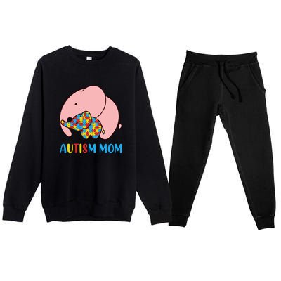 Autism Mom Elephant Autism Awareness Month Gift Premium Crewneck Sweatsuit Set