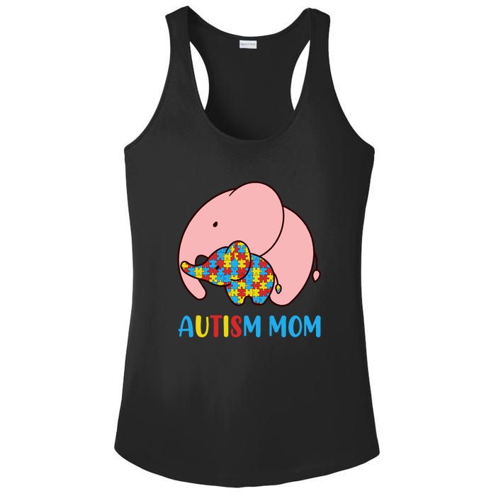 Autism Mom Elephant Autism Awareness Month Gift Ladies PosiCharge Competitor Racerback Tank