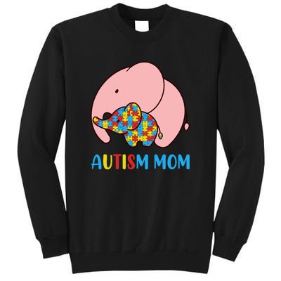 Autism Mom Elephant Autism Awareness Month Gift Tall Sweatshirt