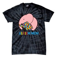 Autism Mom Elephant Autism Awareness Month Gift Tie-Dye T-Shirt