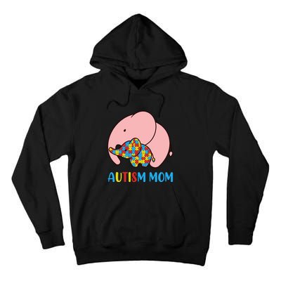 Autism Mom Elephant Autism Awareness Month Gift Tall Hoodie