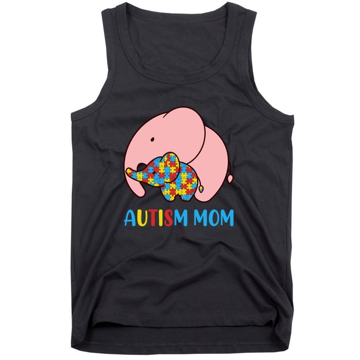 Autism Mom Elephant Autism Awareness Month Gift Tank Top