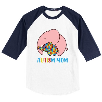 Autism Mom Elephant Autism Awareness Month Gift Baseball Sleeve Shirt