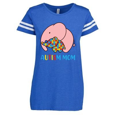 Autism Mom Elephant Autism Awareness Month Gift Enza Ladies Jersey Football T-Shirt