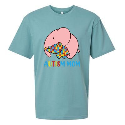 Autism Mom Elephant Autism Awareness Month Gift Sueded Cloud Jersey T-Shirt