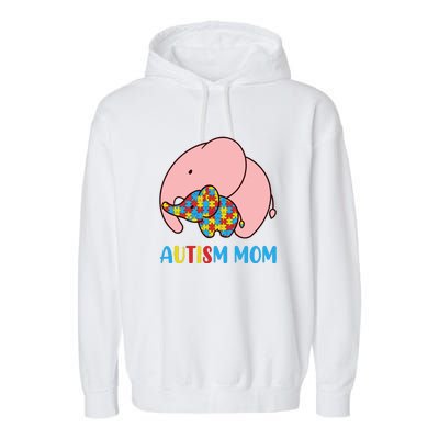 Autism Mom Elephant Autism Awareness Month Gift Garment-Dyed Fleece Hoodie