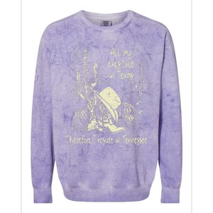 All My Exes Live In..Therefore I Reside In Tennessee Deserts Colorblast Crewneck Sweatshirt