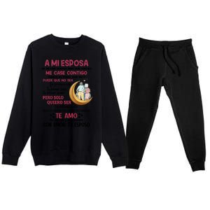 A Mi Esposa No Me Case Contigo Para Vivir Contigo Premium Crewneck Sweatsuit Set