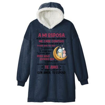 A Mi Esposa No Me Case Contigo Para Vivir Contigo Hooded Wearable Blanket